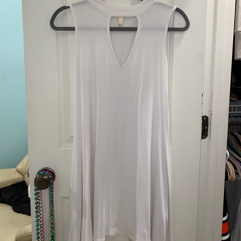 White Piko Like Dress with Pockets